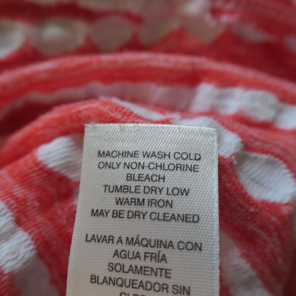 Chicos Knit Top Womens 3 or XL Orange White Ribbon Stretch Short Sleeve - Picture 10 of 11